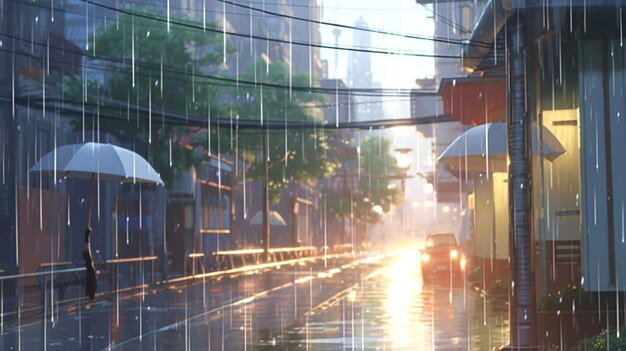 cenário no estilo de Makoto Shinkai