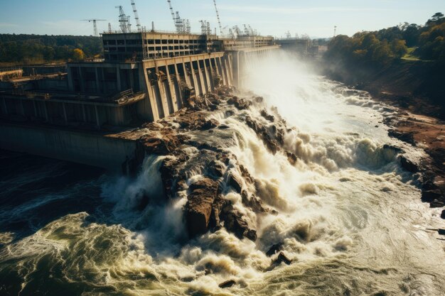 Foto cenas angustiantes de grandes enchentes de rios e inundações devastadoras