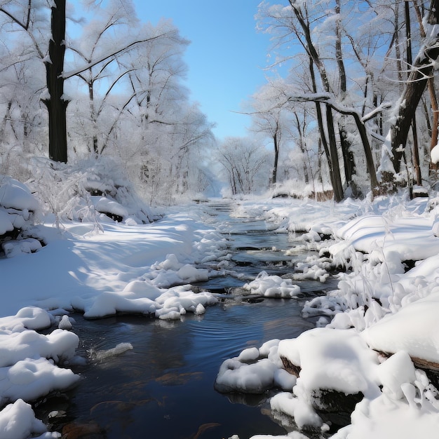 Cenas beijadas pela neve Fotografia de paisagem de inverno