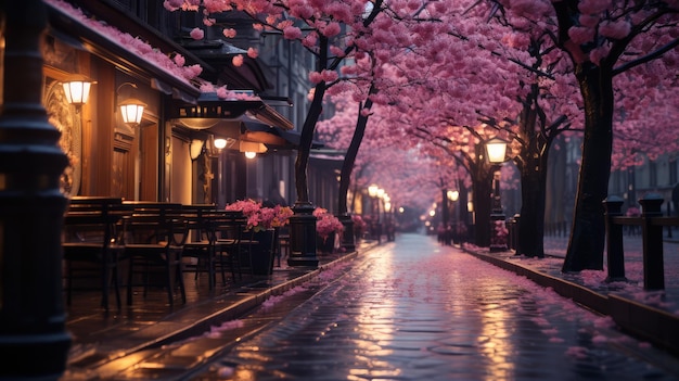 Cenoura em flor cena de rosa delicado em Shibuya Tóquio ai gerado