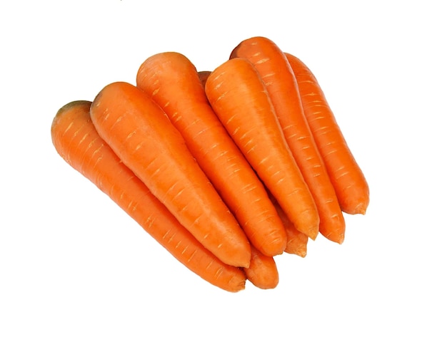 Cenoura isolada no fundo branco. Doce montão de cenouras.
