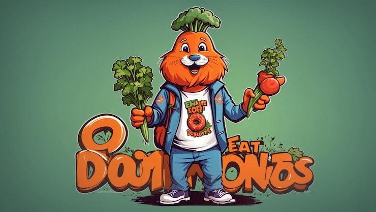 Foto cenouras de desenho animado com rostos felizes