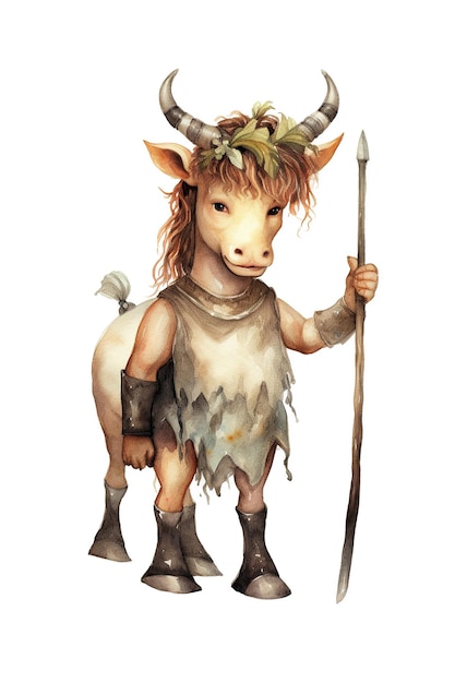 Centaur acuarela clipart lindo aislado sobre fondo blanco con tecnología generativa de IA