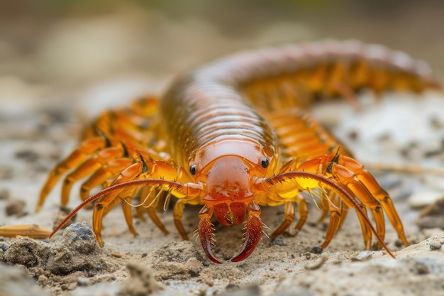 Centipede no chão de perto