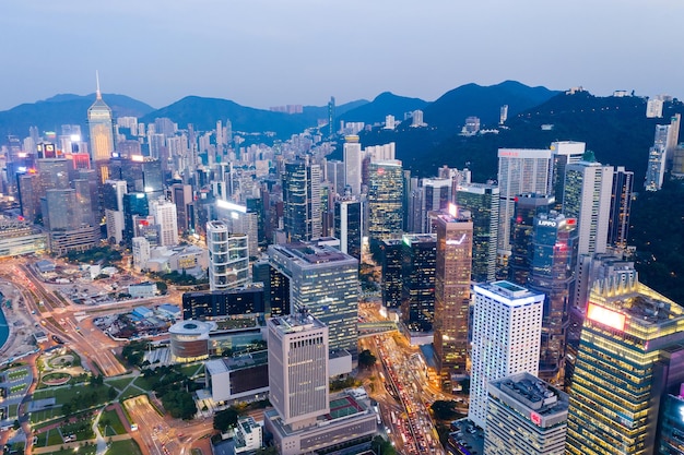 Central, Hong Kong, 11 de setembro de 2018:- cidade de Hong Kong à noite