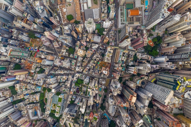 Central, Hongkong, 29. April 2019: Blick von oben nach unten auf die Stadt Hongkong