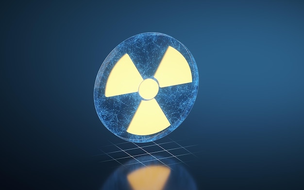 Central nuclear y renderizado 3d de energía nuclear