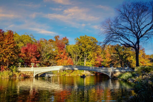 Central Park no outono no centro de Manhattan, Nova York