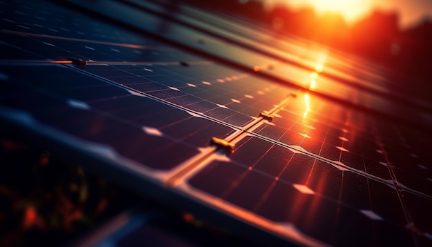 La central solar sostenible genera electricidad para la industria moderna generada por la inteligencia artificial