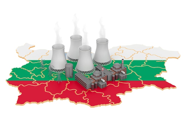 Centrales nucleares en Bulgaria renderizado 3D