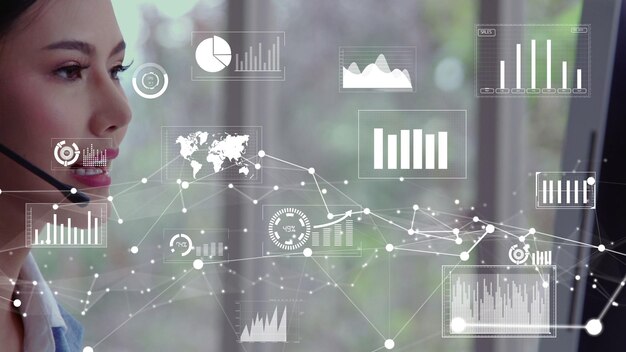 El centro de atención al cliente proporciona datos en una visión conceptual