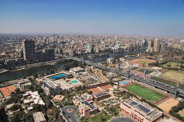 Centro de El Cairo en el río Nilo, Egipto