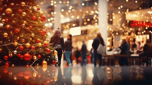 Foto centro comercial decorado para o natal