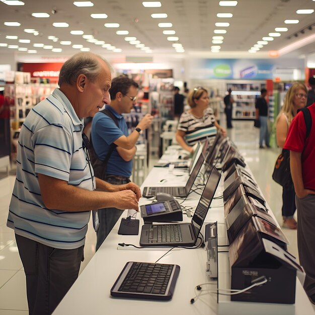 Foto en el centro comercial una tienda oficial especializada en elementos genuinos