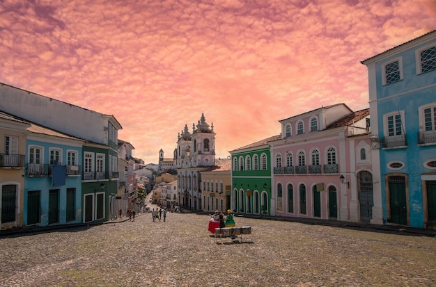 Foto centro histórico no pelourinho na cidade de salvador bahia brasil