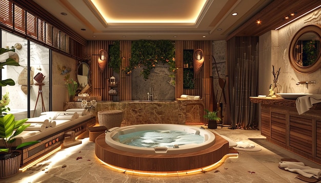 Un centro de spa en una hermosa habitación