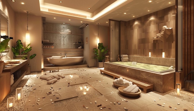 Un centro de spa en una hermosa habitación