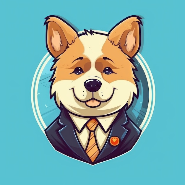 CEO perro lindo gráfico vector amigable