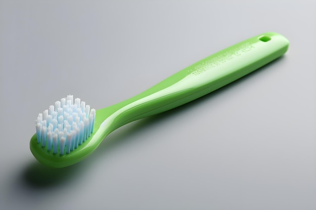 un cepillo de dientes verde