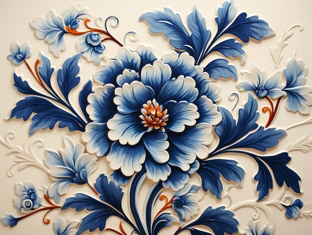 Cerámica sin costuras de patrón abstracto en una decoración de adorno de damasco de azulejos de pared para azulejos florecientes