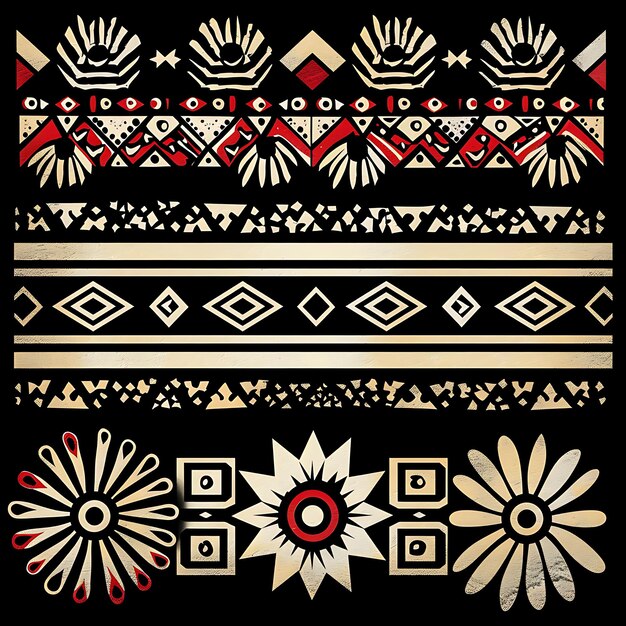 Foto cerâmica pintada à mão com cerâmica pueblo borderlines design frame border cultura nacional tatuagem