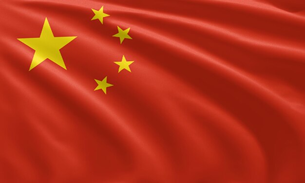 cerca agitando la bandera de China símbolos de la bandera de China