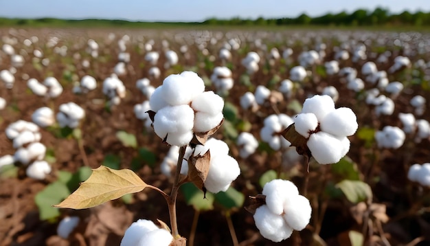 de cerca el algodón en el campo