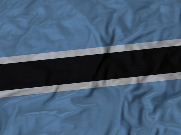 Cerca de la bandera de Botswana con volantes