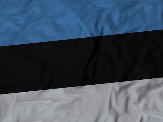 Cerca de la bandera de Estonia con volantes