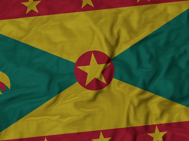 Cerca de la bandera de Grenada con volantes