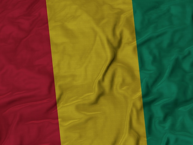 Cerca de la bandera de Guinea con volantes