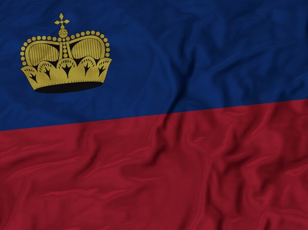 Cerca de la bandera de Liechtenstein con volantes