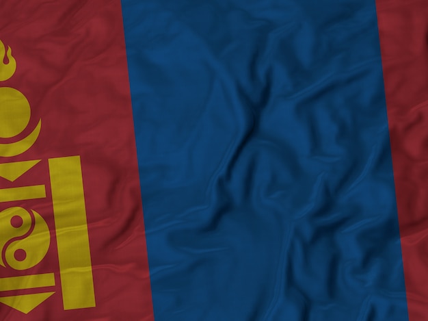 Cerca de la bandera de Mongolia con volantes