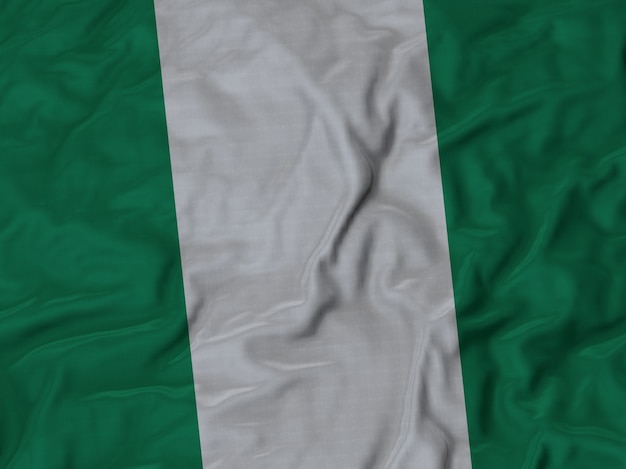 Cerca de la bandera de Nigeria con volantes
