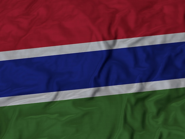 Cerca de la bandera de Ruffled Gambia