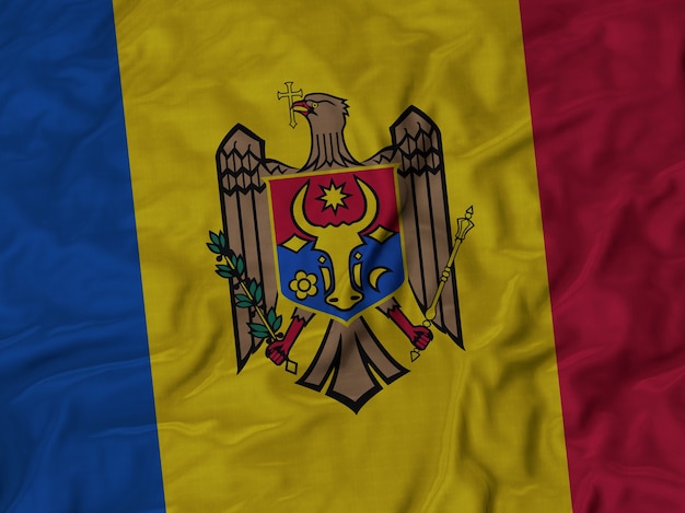 Cerca de la bandera de Ruffled Moldova