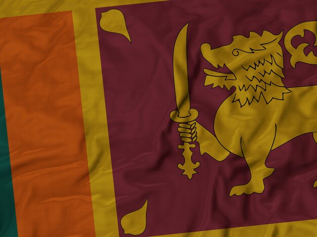 Foto cerca de la bandera de sri lanka con volantes