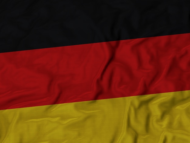 Cerca de la bandera con volantes de Alemania