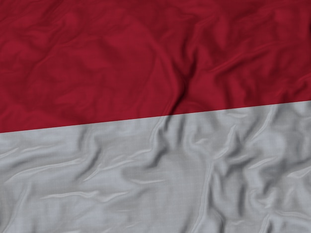 Cerca de la bandera con volantes de Indonesia
