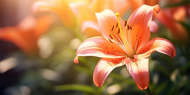 De cerca la belleza de una flor de lirio