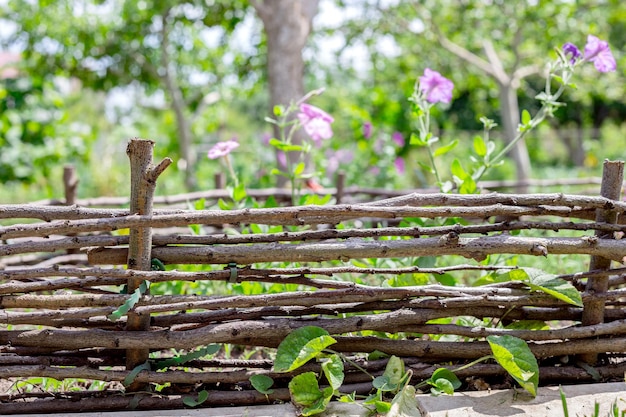 Cerca de ramos de vime e flores ucrânia