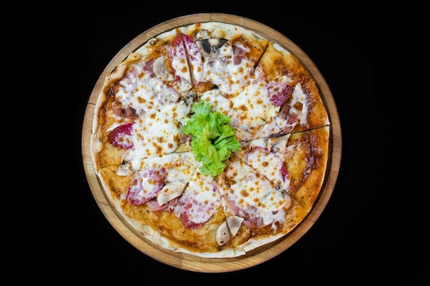 Cerca de deliciosa pizza fresca