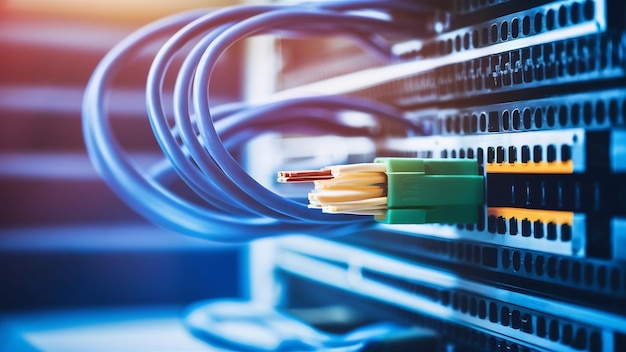 Cerca de los equipos activos y pasivos de fibra óptica dentro de una infraestructura de red
