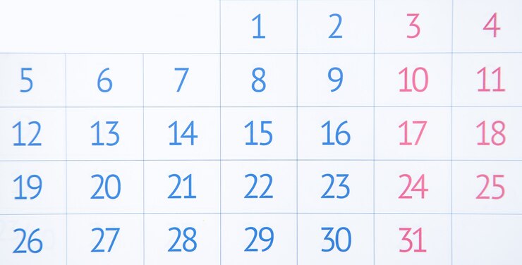 Foto de cerca. fecha de la página del calendario.