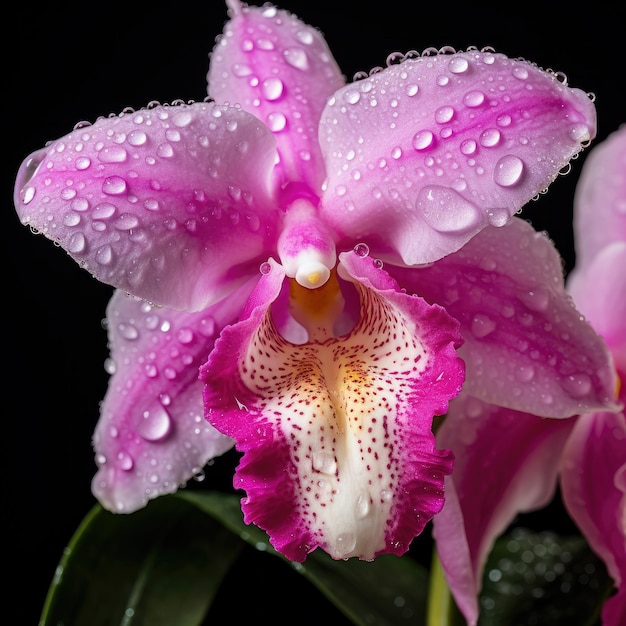Cerca de la flor de la orquídea Cattleya
