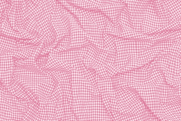 Cerca de fondo de tela escocesa rosa pacífica arrugada. Textura, concepto textil.