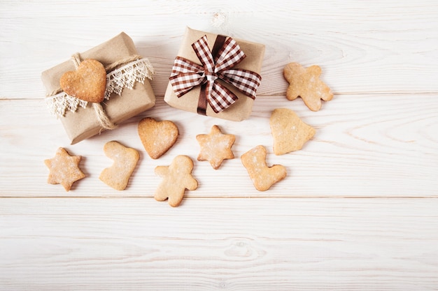 Cerca de hermosas galletas de jengibre