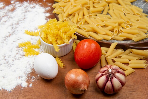 De cerca los ingredientes de la cocina italiana