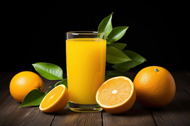 Cerca de jugo de naranja en la mesa