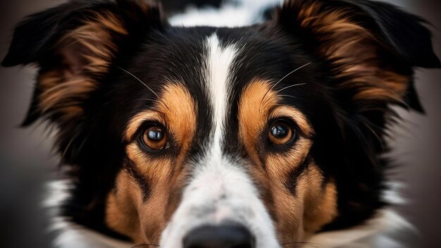 De cerca los ojos curiosos del perro border collie